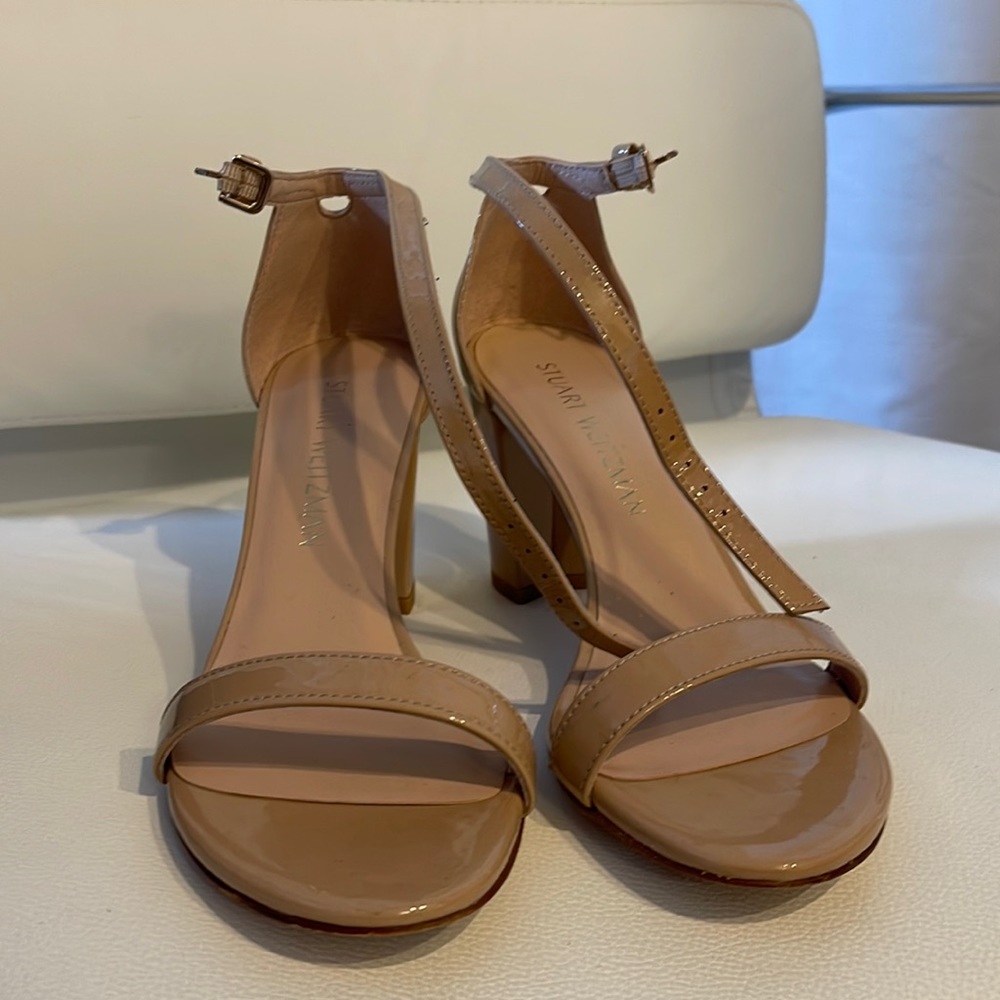 Nude Strappy block heels